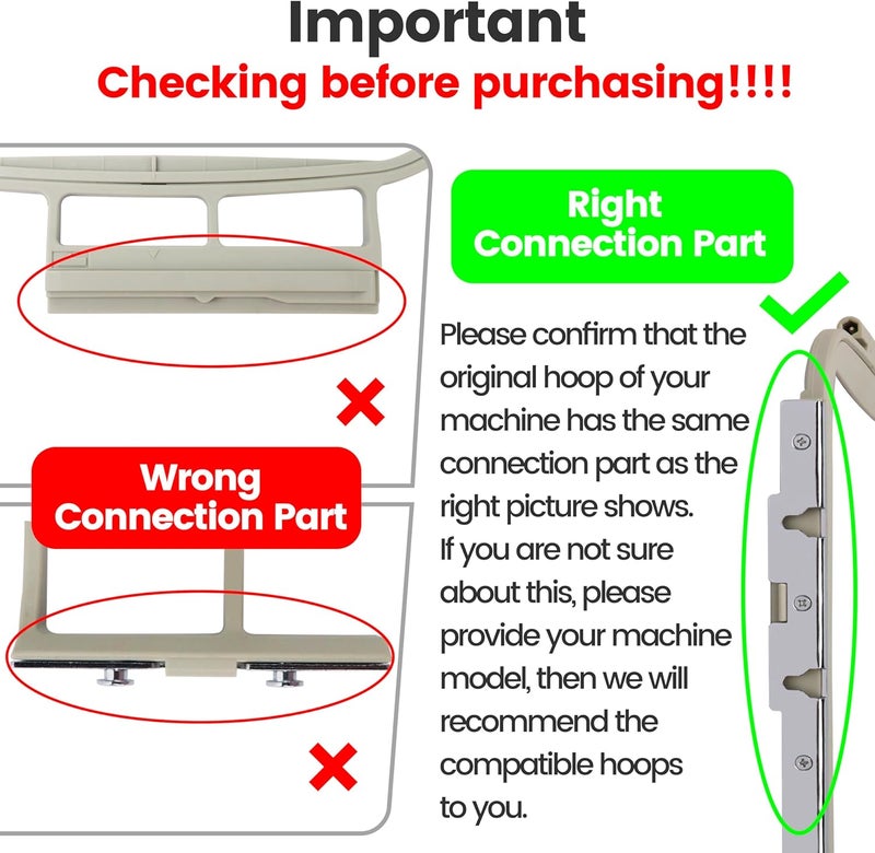 New brothread Embroidery Machine Hoop 4 in 1 Set(SA442+SA443+SA444+SA445) Compatible with Brother PE900 SE2000 PE800 SE1900 SE1950 PE780D 770 700 750D SE1800 Innovis1250D Babylock Accord Emore Ellure - Image 2